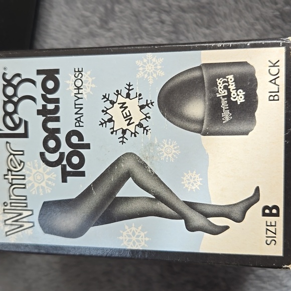 Vintage Winter Legs Black Control Top Pantyhose - Picture 4 of 6